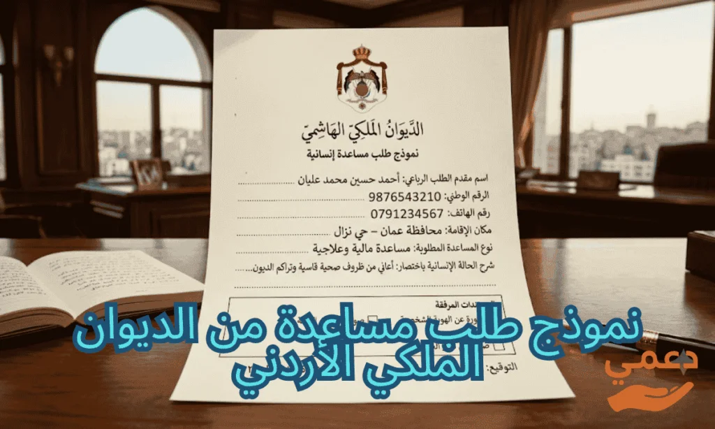 نموذج طلب مساعدة من الديوان الملكي الأردني بصيغة رسمية بـ 3 خطوات للمحتاجين نموذج طلب مساعدة من الديوان الملكي الأردني بصيغة رسمية بـ 3 خطوات للمحتاجين